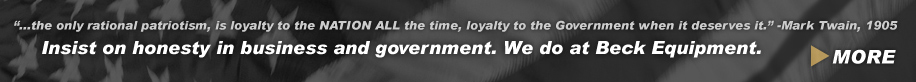 Click here for more about Beck Equipment's view on patritism and principles.
