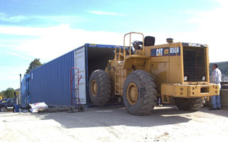 Machine Prepped for Export In Container